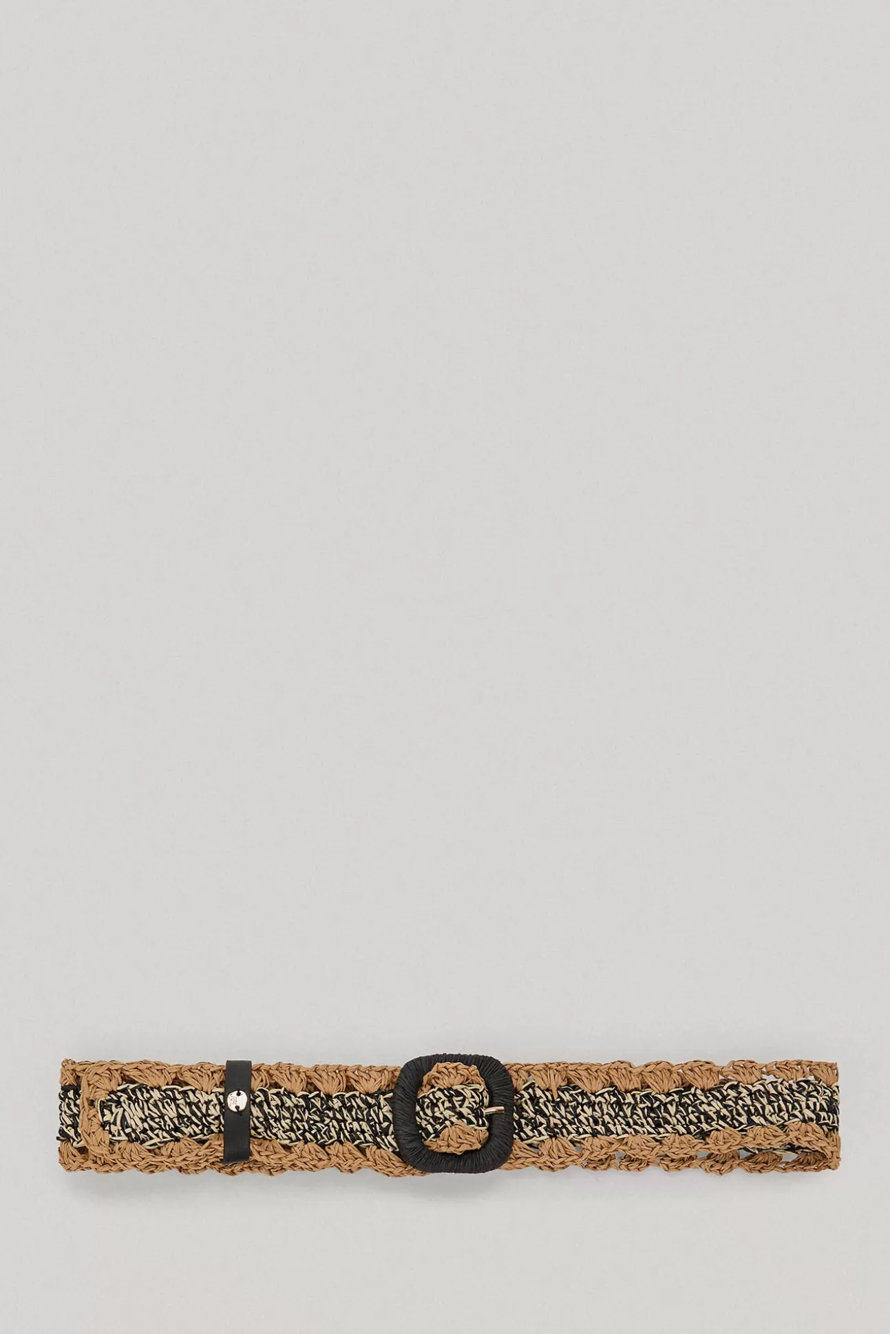 Cinturones^Pedro del Hierro Cinturon Rafia Multicolor Con Hebilla Forrada Negro