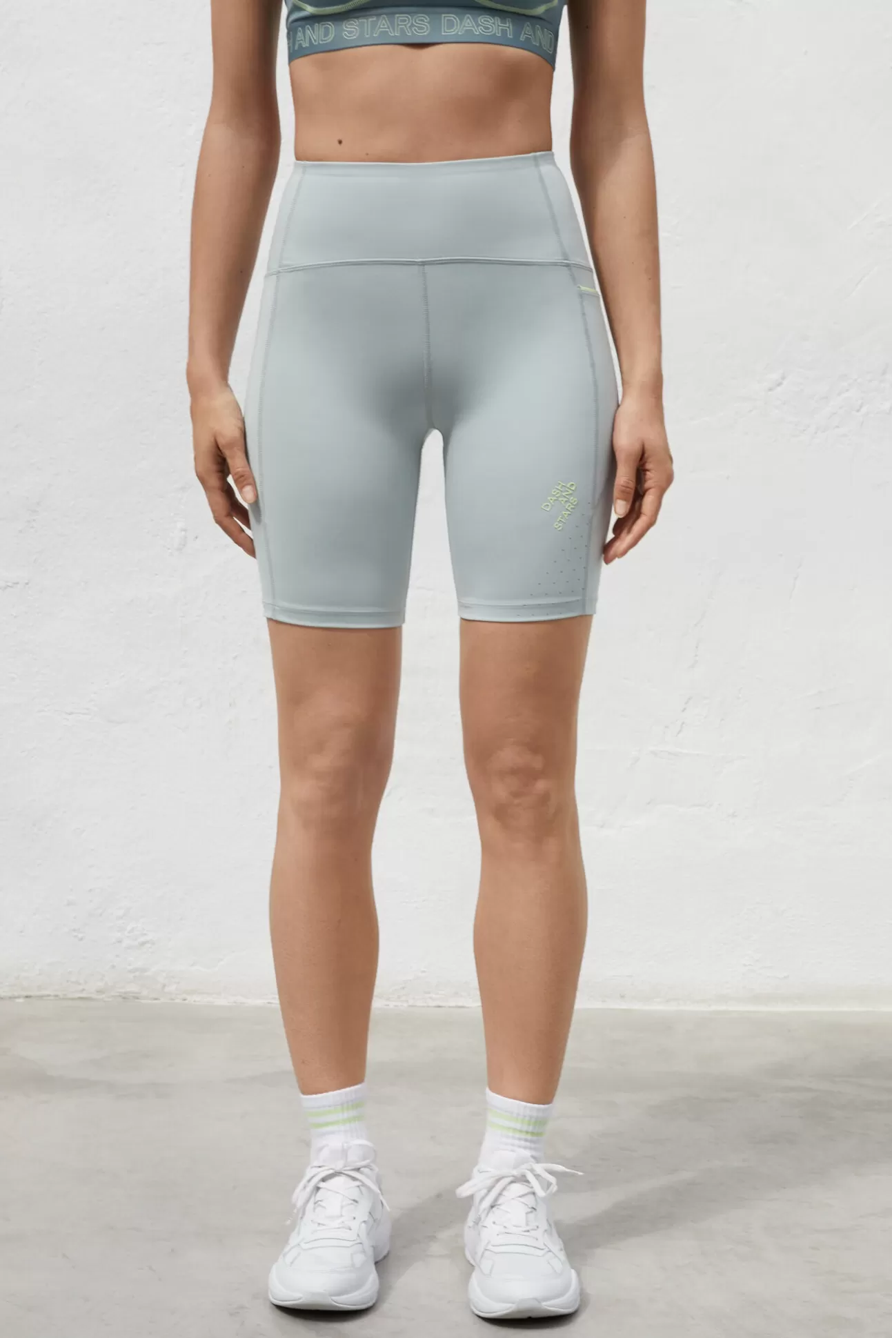 Active Wear^Dash and Stars Legging Ciclista 4D Stretch Verde