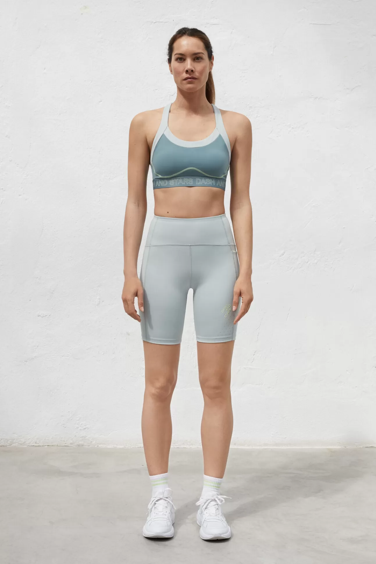 Active Wear^Dash and Stars Legging Ciclista 4D Stretch Verde