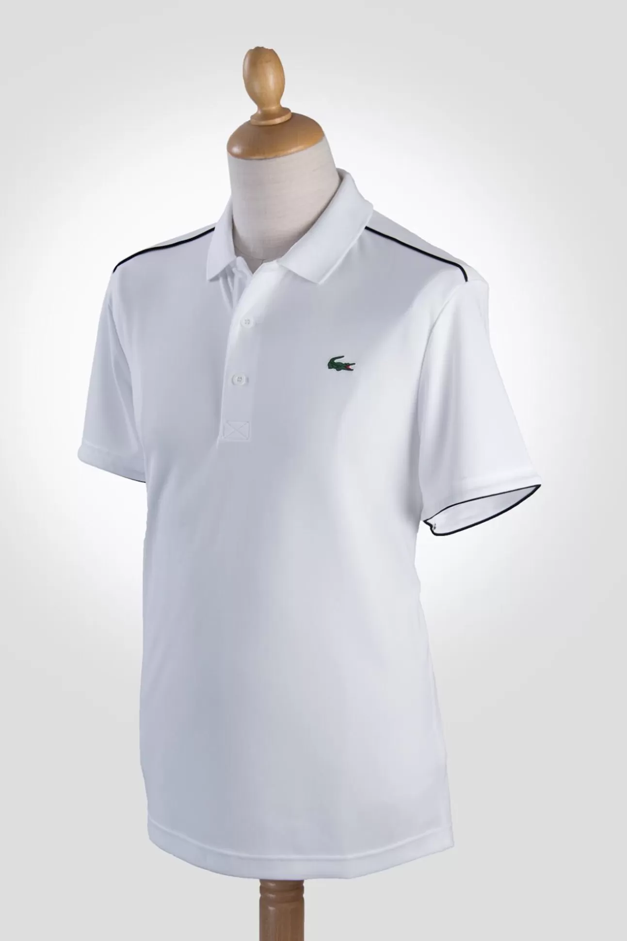 Polos^Lacoste Polo Con Ribetes En Contraste En Los Hombros Y Los Extremos De Las Mangas Blanco