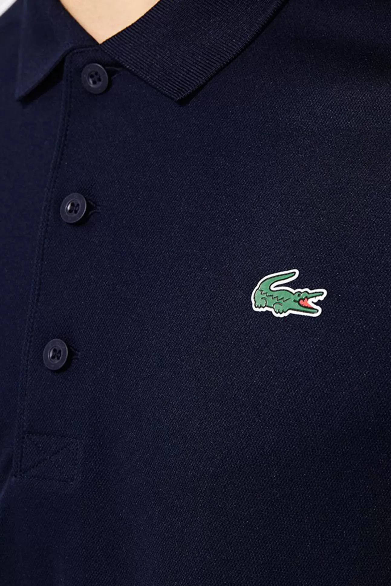 Polos^Lacoste Polo Con Ribetes En Contraste En Los Hombros Y Los Extremos De Las Mangas Azul Marino