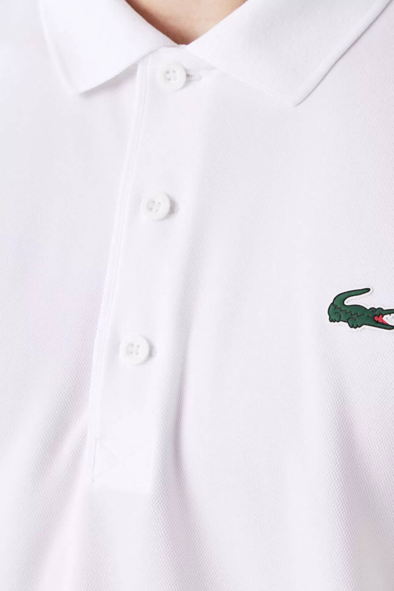 Polos^Lacoste Polo Con Ribetes En Contraste En Los Hombros Y Los Extremos De Las Mangas Blanco