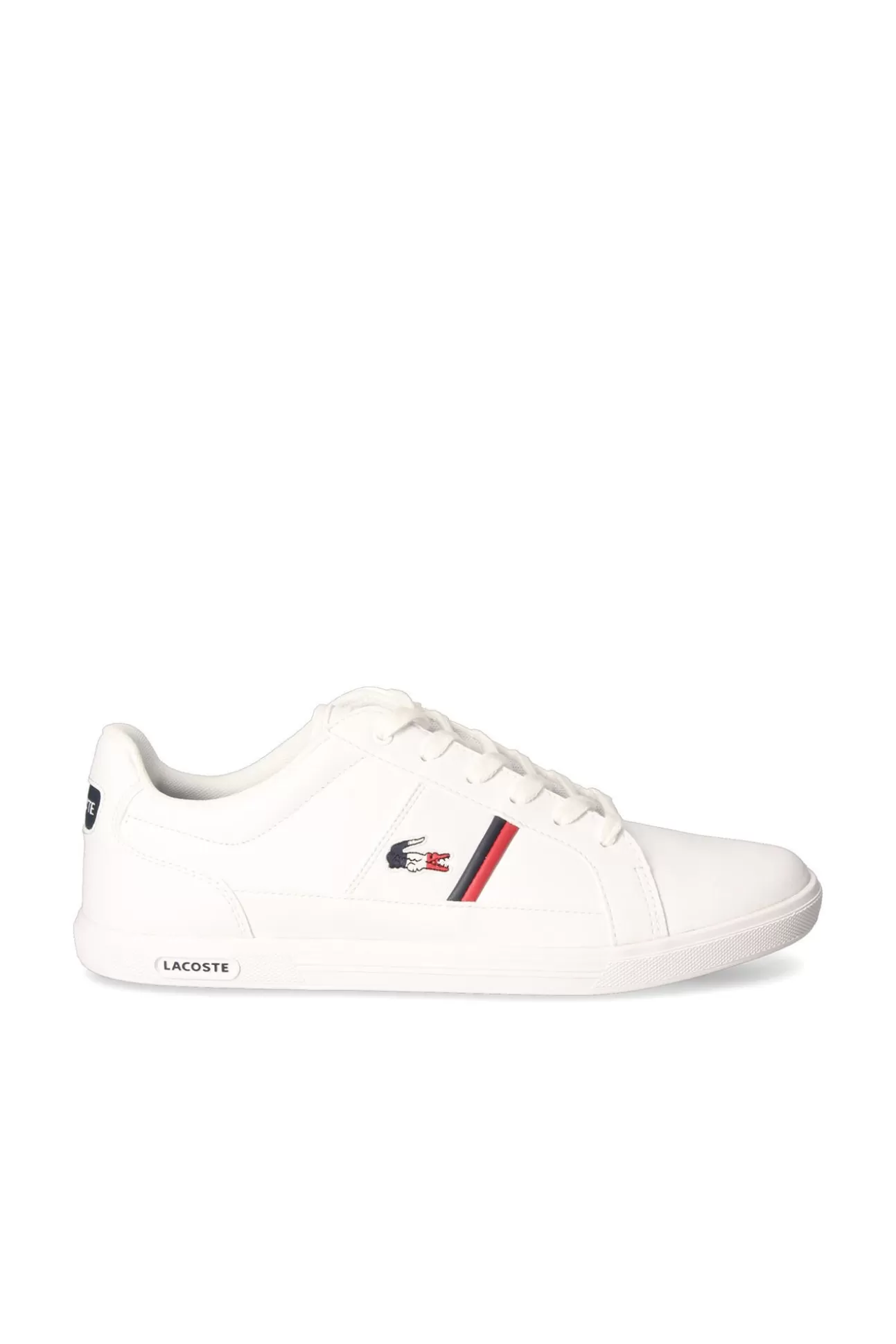 Zapatos^Lacoste Zapatillas Informales Con Marca De Cocodrilo Tricolor Bordada En El Cuarto Blanco