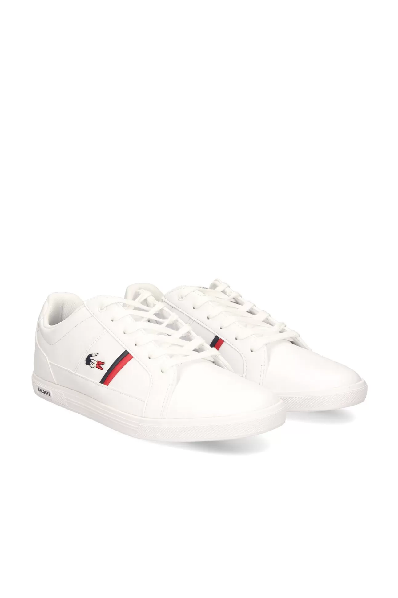 Zapatos^Lacoste Zapatillas Informales Con Marca De Cocodrilo Tricolor Bordada En El Cuarto Blanco
